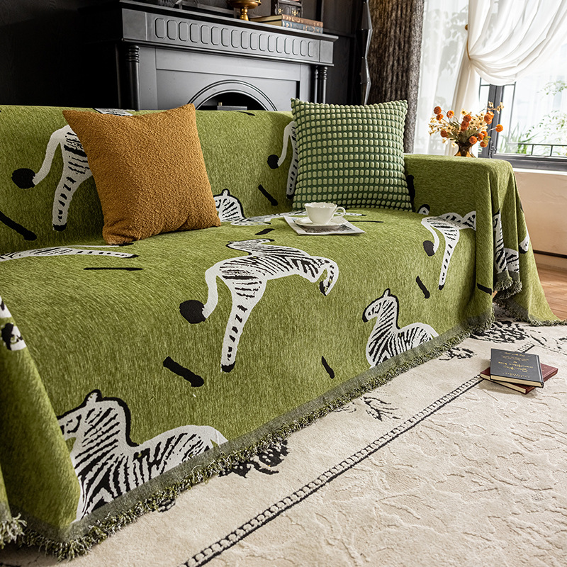 Zebra estalló la cubierta de sofá Schneider cuatro estaciones toalla de sofá universal tela cubierta todo incluido cojín de sofá anti-deslizante anti-sucio
