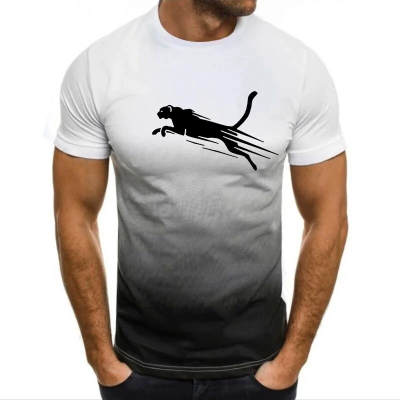 Мужские с принтом с короткими рукавами, быстросохнёные спортивные футболки, повседневные топы с большими рукавами с круглым вырезом, сплошные, летние