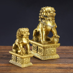 Wholesale factory copper lion decorations Beijing lion copper lion pair, copper artifact craft gifts wholesale