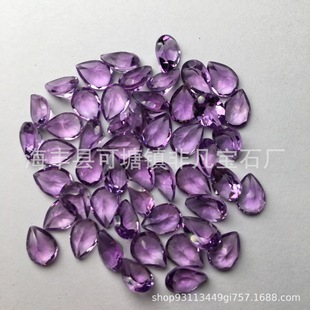 Natural Amethyst ring face drop-shaped full-net natural color gemstone inlay bare stone factory wholesale