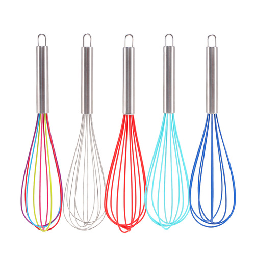 Baking Tools Silicone Egg Beater Handheld Cream Egg Blender Colorful 8-inch 10-inch 12-inch set