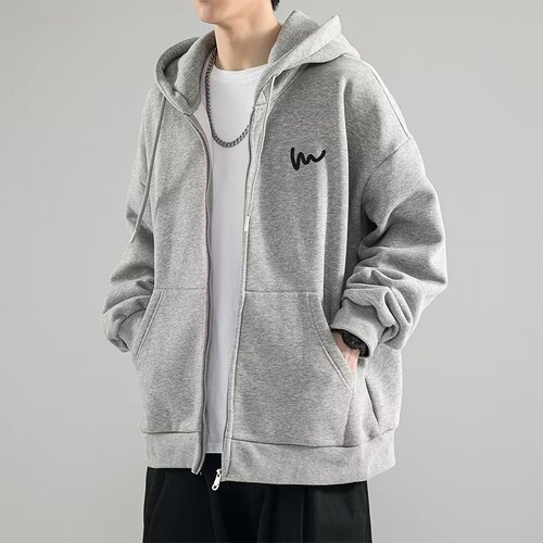 Men's Autumn/Winter Loose Casual Hooded Sweatshirt, Unisex Trendy Couple's Outfit, Oversized Plain Color Fashion Streetwear