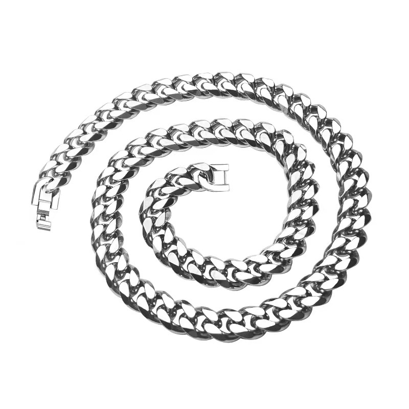 Collier cubain en acier titane pour femme inoxydable_voghion.com