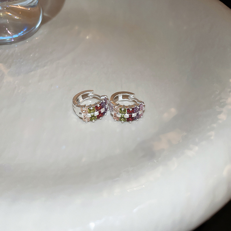 Simple Style Heart Shape Copper Plating Zircon Earrings 1 Pair