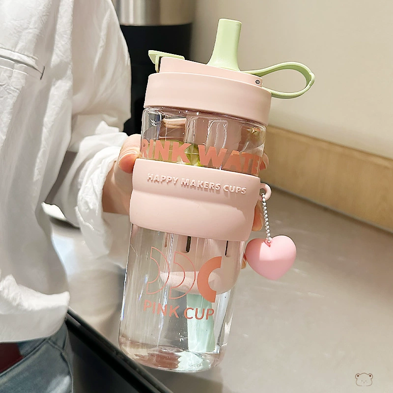 High quality capacious straw with glass for water, tea cup