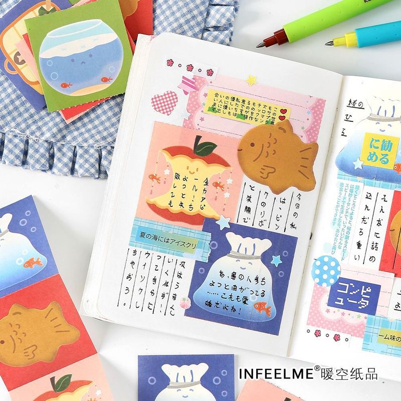 インフィール・ミー グルメストリートシリーズ 書き物用紙 メモ帳 日本食ハンドブック メッセージデコレーション素材紙|undefined