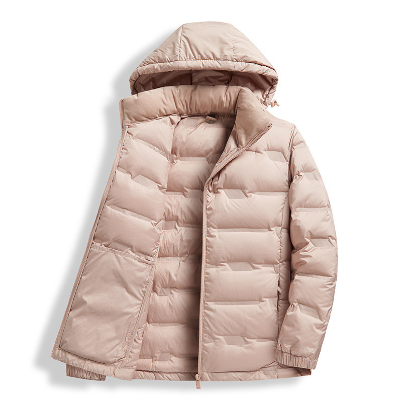 Winter Couple Style Lightweight Casual down Jacket 80% White Duck down Detachable Hood Men's and Women's down Coat Wholesale