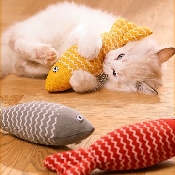 Cat Toys, Realistic Fish, Catnip Fish, Cat Wands, Self-Having, Boredom Relief, Cat Supplies, Burlap Fish Doll, Cat Toys