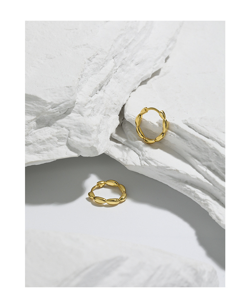 1 Piece Quantity Daily Occasion 925 Sterling Silver Solid Color Hoop Earrings