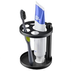 亚马逊牙刷牙膏支架浴室不锈钢通风收纳盒4 个通风槽可多功能容纳