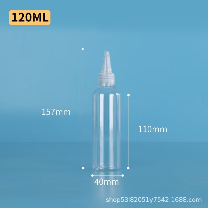 Botellas de boca puntiaguda exprimidas transparentes al por mayor al contado de 30 ML 50 ml en botellas de plástico PET en botellas vacías de pigmento de pegamento