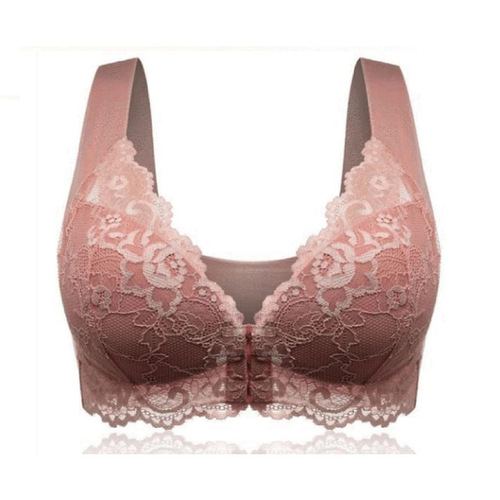 Independent station front button European and American large size underwear push-up and expand bra without rims sports seamless vest bra