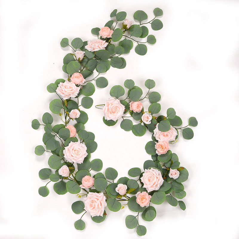 2.2m 포크 유칼립투스 21 핑크 플라워 라이트 그린