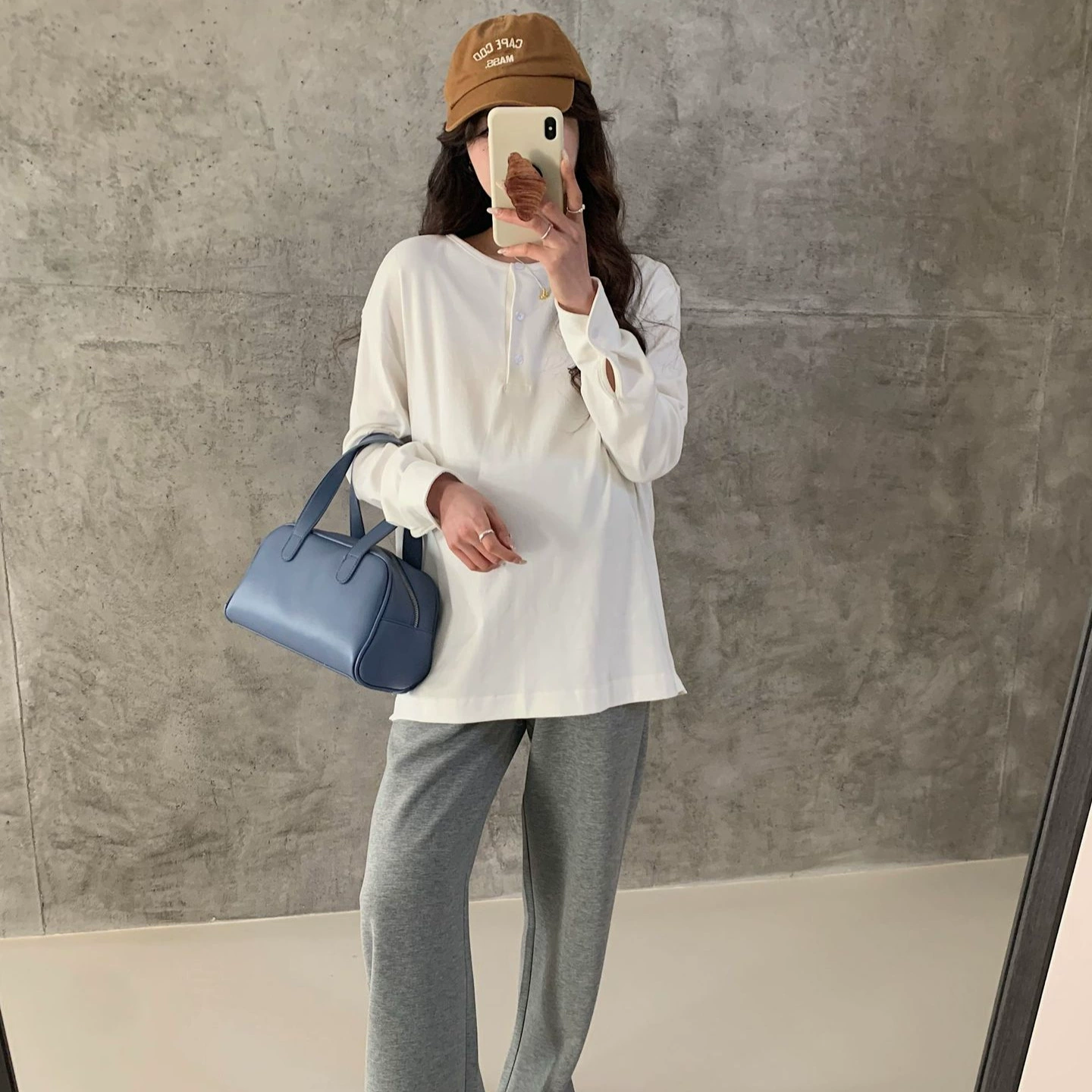 Модная новая одежда для беременных повседневная поездка сплошной цвет футболки корейские беременные с длинными рукавами