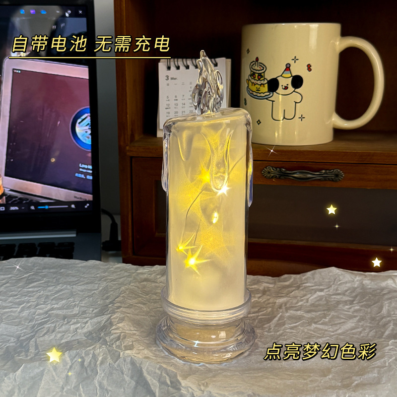 led发光流泪繁星电子蜡烛灯浪漫装饰氛围灯婚礼布置饰品生日礼物|undefined