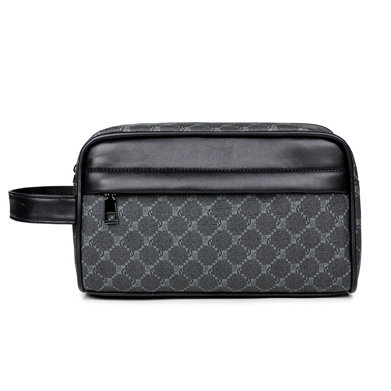 Trendy Men's Large Capacity Toiletry Bag Portable Business Commuting Simple Small Square Clutch Stylish Men's Bag_voghion.com