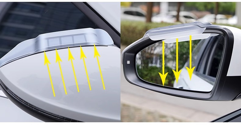 Rain eyebrow rearview mirror rain eyebrow car rainproof artifact reversing mirror rain baffle widened large number universal