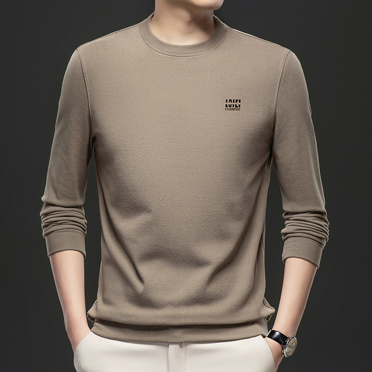 25 Years of Experience in Promoting New Products: Round-Neck, High-Weight, Double-Sided Thermal Fleece Integrated Long-Sleeve Sweatshirt with Printed Logo