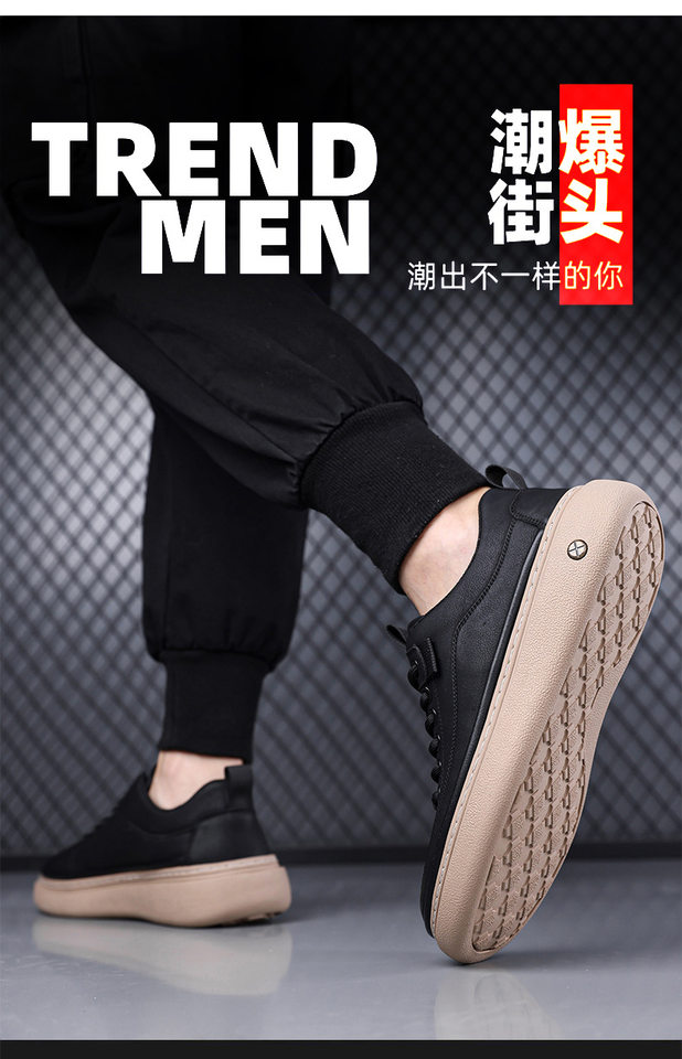 Giày da nam sneaker cổ thấp phong cách retro, đế cao su, dây buộc, phù hợp đi chơi và lái xe — GX1617 màu nâu, GX1617 màu đen chi tiết 4