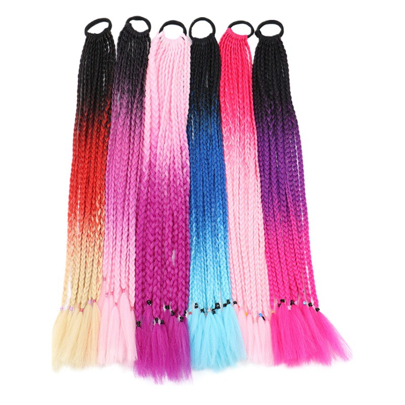 Dirty Braid Ponytail, Kidsren's Colorfulful Braid Ponytail, Three-Strand Braid Ponytail, Colorfulful Ponytail, Twist Braid Carefully Selected