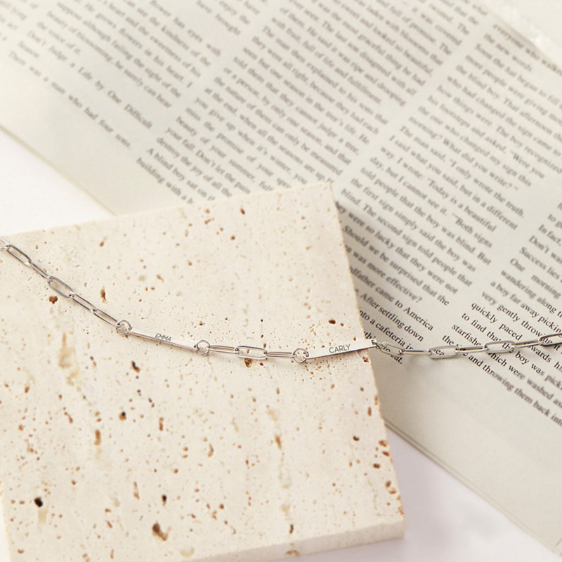 Collana versatile per clavicola da donna in acciaio inossidabile con graffetta in acciaio inossidabile, personalizzata e creativa, fai da te_voghion.com