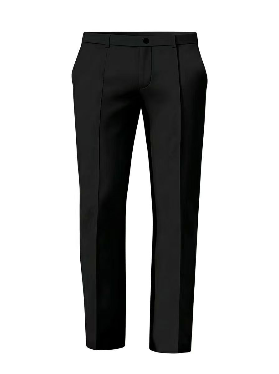 Men's Solid Colour Straight Leg Suit Pants For Business Casual_voghion.com
