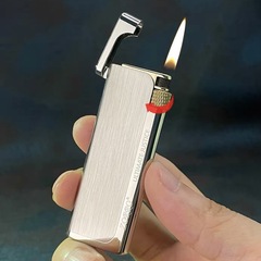 Zorroゾロ黄銅ガス防風ライター個性創意ギフト超薄火機クラシックガス機