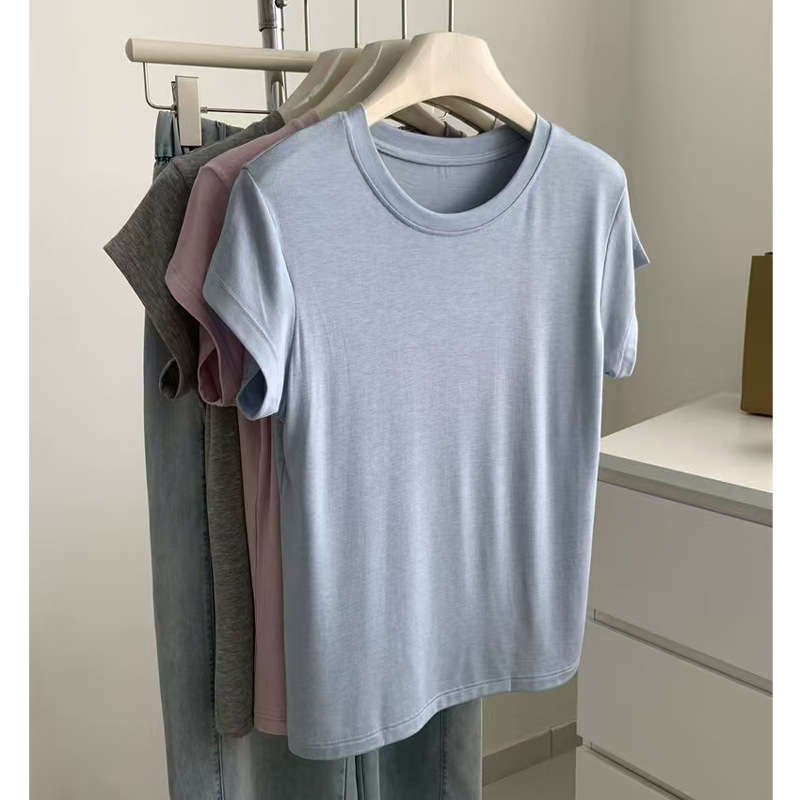 Guangzhou Shisanxing High-Quality Hot-Selling Item~ Summer Fashion New Soft and Flowy Tencel Short Sleeve T-Shirt for Women Guangzhou Shisanxing High-Quality Hot-Selling Item~ Summer Fashion New Soft and Flowy Tencel Short Sleeve T-Shirt for Women
