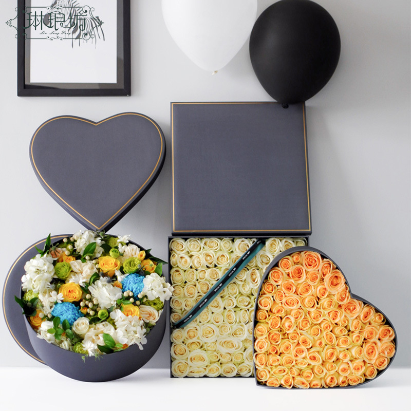 99 rosas caja de flores regalo embalaje de regalo caja de regalo de seda gran floristería material floral arreglo floral
