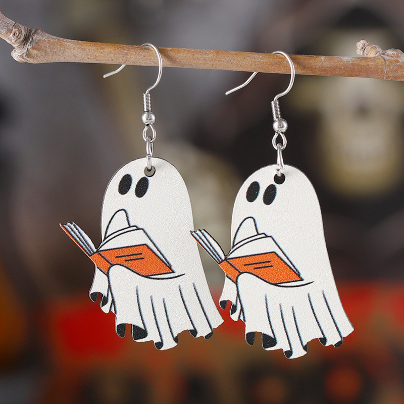 クロスボーダーホットセールハロウィンゴーストとブックドレープヴィンテージアクリルかわいいイヤリングパーティー用品に最適|undefined