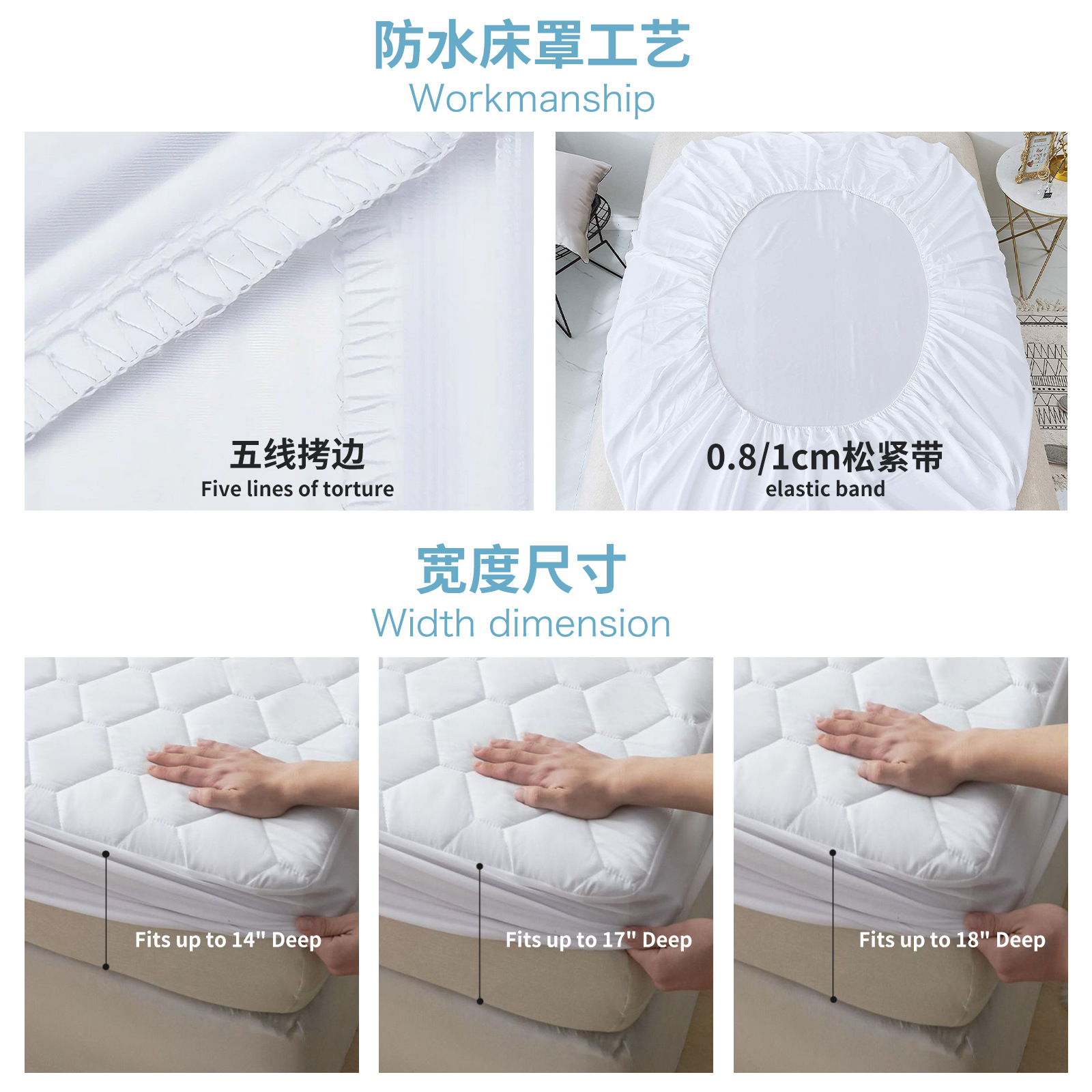 Cubierta de cama acolchada, sábana impermeable, barrera urinaria, antiincrustante, funda de colchón impermeable, cubierta protectora, venta al por mayor transfronteriza