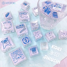 日本冰印透明可爱迷你手帐文具素材亚克力印章