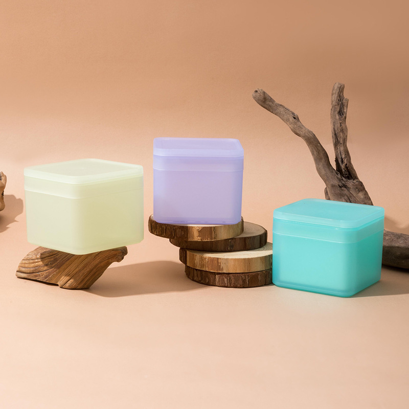 K-Style Frosted 300g Makeup Remover Cotton Wet Wipes Pp Square Box Flip-Top Plastic Bottle Jar with Replaceable Liner