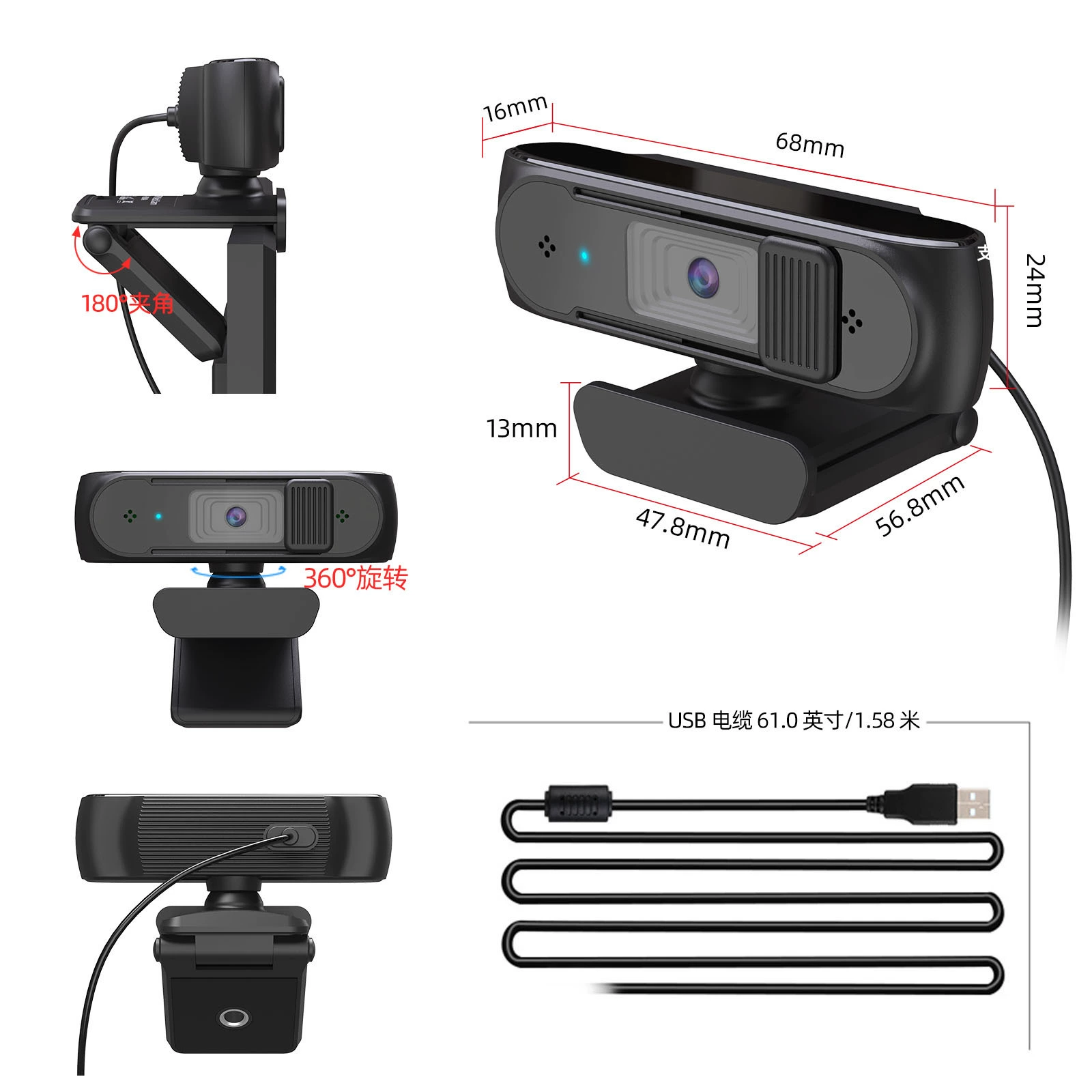 Haokai 5MP HD сетевой USB настольная камера промышленного класса 2K модуль 1080p K30 черный высокая чувствительность