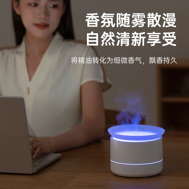 新しい模擬霧アロマセラピーマシンホームデスクトップオフィス USB カラフルな雰囲気ライトエッセンシャルオイルディフューザー加湿器|undefined