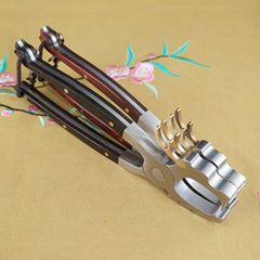 カタツムリの血檀の紫光檀の木の蛇口のお茶のはさみの茶器の部品のステンレスのペンチのお茶の餅のプーアルは茶器を開けます。