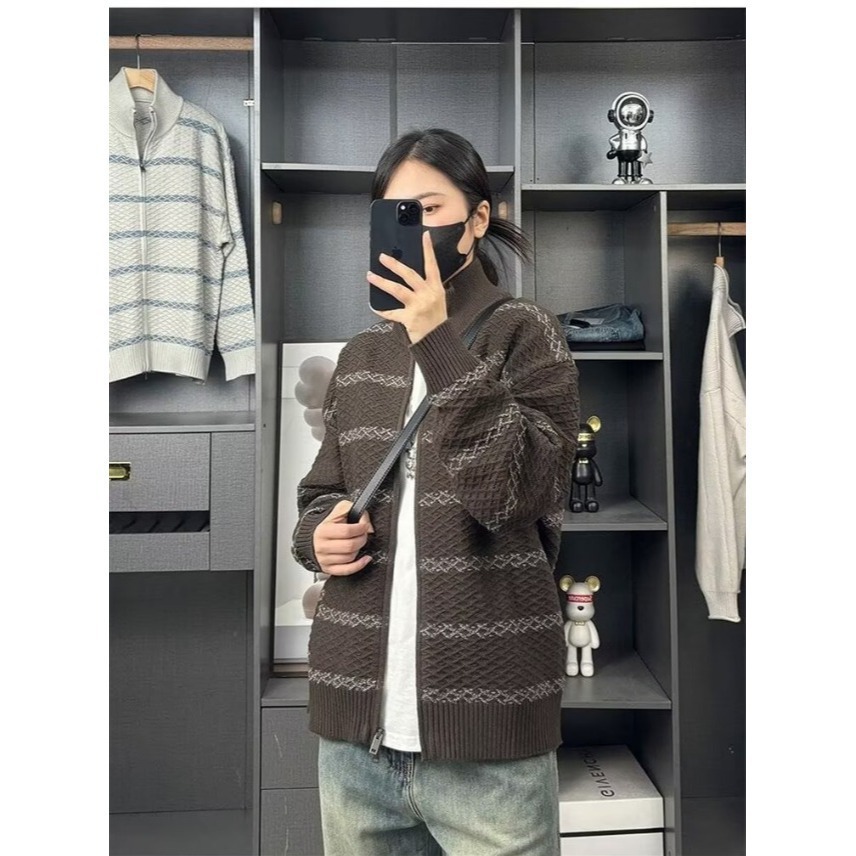 Nuevo estilo japonés otoño-invierno hombre casual universal cuello alto jersey suéter de punto calidad de moda simple moda Harajuku