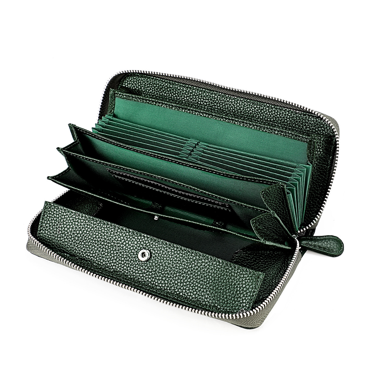 Guangzhou echte Damenbrieftasche mit mehreren Steckplätzen, Kleingeldtasche aus Leder, Halter, Kartenbuch_voghion.com