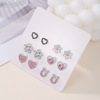 Fashionable earrings, trend set, European style, internet celebrity, diamond encrusted, flowered