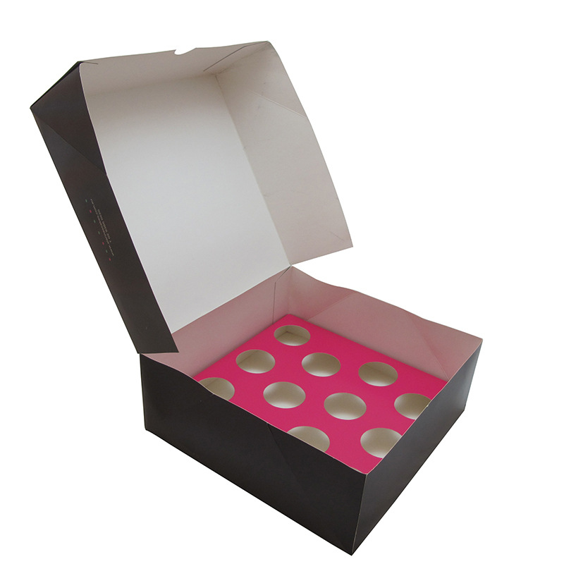 厂家印刷纸杯蛋糕盒 生日蛋糕盒  开窗蛋糕盒 食品级材质甜点盒