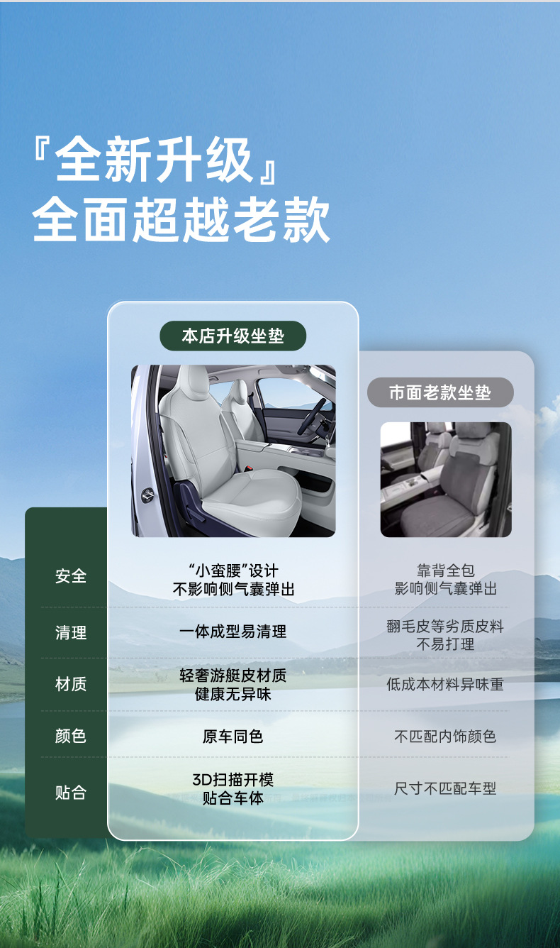 Suitable for Leapmotor A05 full-cover seat cushion, universal for all seasons, slim waist seat cover, car interior accessories