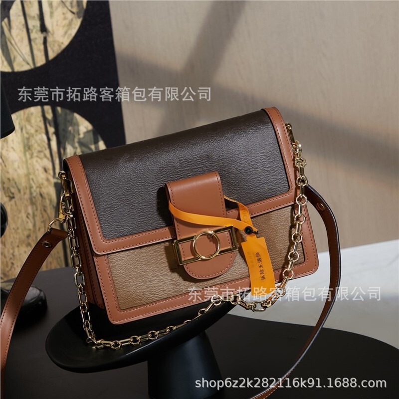 M&Lv Daphne Medium-Sized Handbag for Women, Fashionable and Versatile Genuine Leather Crossbody Shoulder Bag