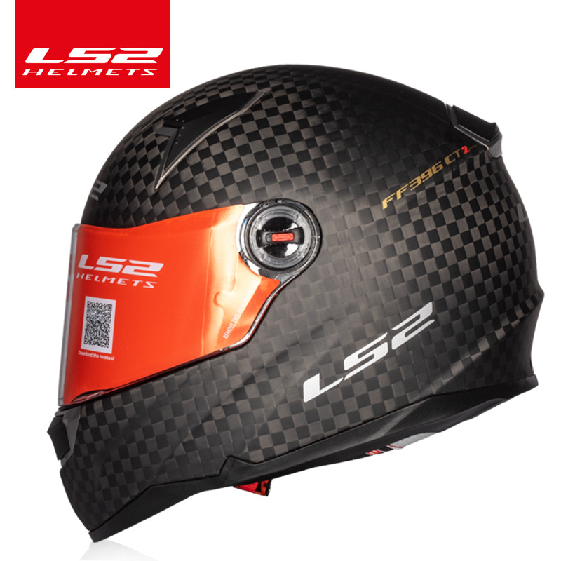 Ls2 casco de la motocicleta ultra ligero 12K de fibra de carbono casco completo 3C certificado anti-niebla Cuatro Estaciones hombres y mujeres de la motocicleta FF396