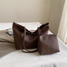 大容量包包女包2024新款潮时尚复古单肩子母包质感百搭托特包软皮