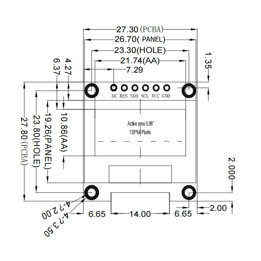 YY0.96 -дюймовый OLED дисплей 128x64 SSD1306 1315 SPI последовательный порт 6 игл 3.3V5V
