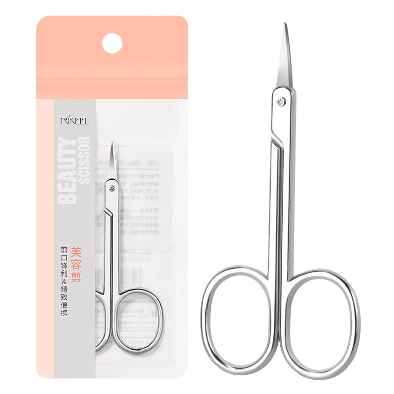 Chuanqi pointed stainless steel beauty small scissors trim eyebrows false eyelashes nose hair double eyelid eyebrow scissors for home use