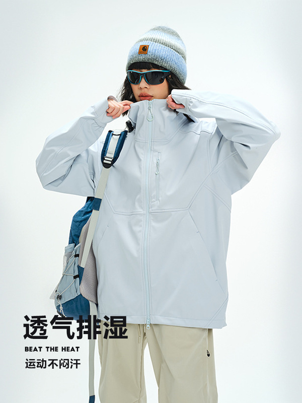 软壳冲锋衣女防风防水户外登山运动单层外套男企业团体工作服定制|undefined