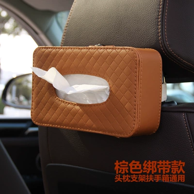 Tissue Box Car Hanging Tissue: Car tissue box/set - give-paper-towels-plaid-tissue-box-brown-strap-style