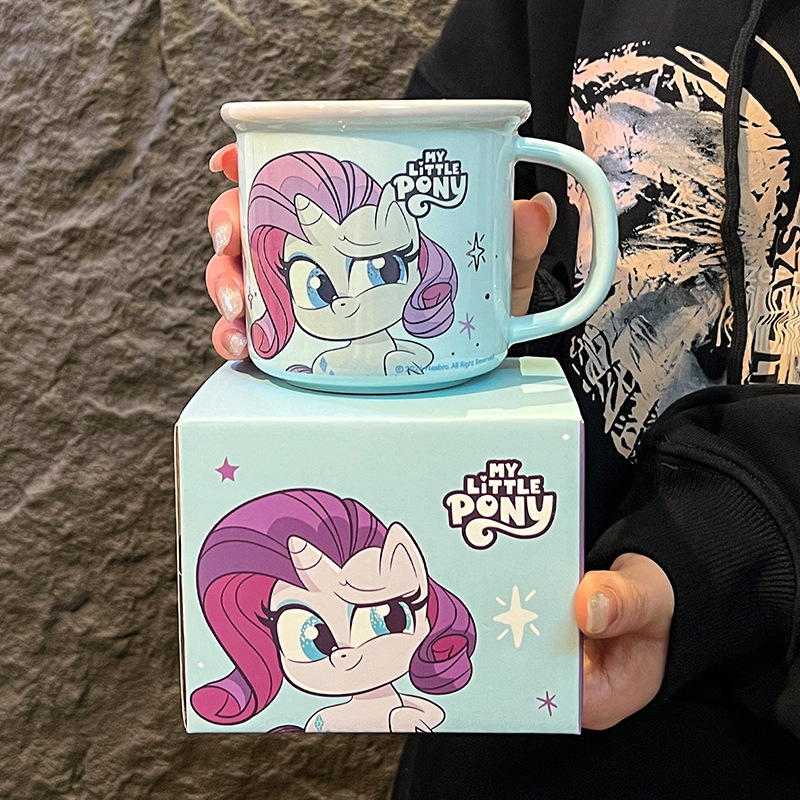 Xiaoma Baoli genuino autorizado recto taza de boca inversa taza de agua para el hogar taza de cerámica regalo de cumpleaños para niñas