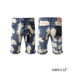 厂家直销牛仔短裤水洗浅色百搭牛仔裤个性休闲短裤现货杂款TEMU裤